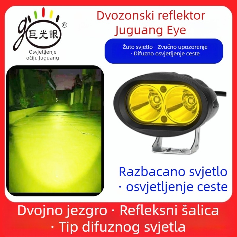 LED prednja svjetiljka za električni skuter i tricikl, 15W, 12–80V univerzalno, kućište od aluminija die-cast, vodootporno