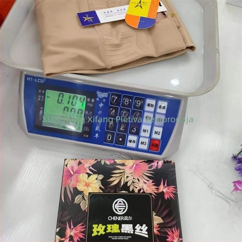 Pantyhose-čarape s florálnim uzorkom, najlon, srednja gustoća, Apple Butt dizajn