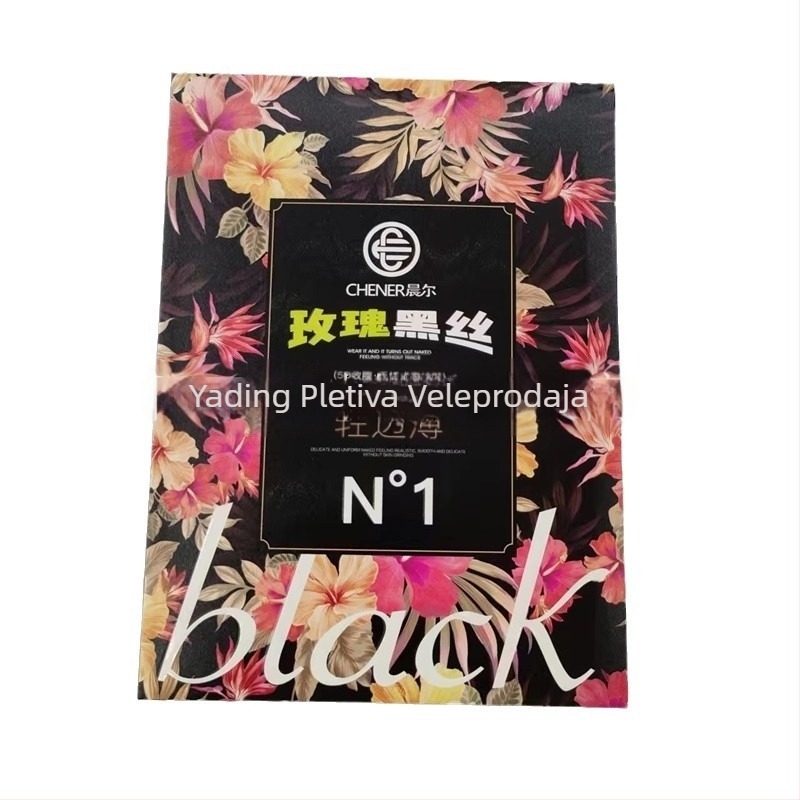 Pantyhose-čarape s florálnim uzorkom, najlon, srednja gustoća, Apple Butt dizajn