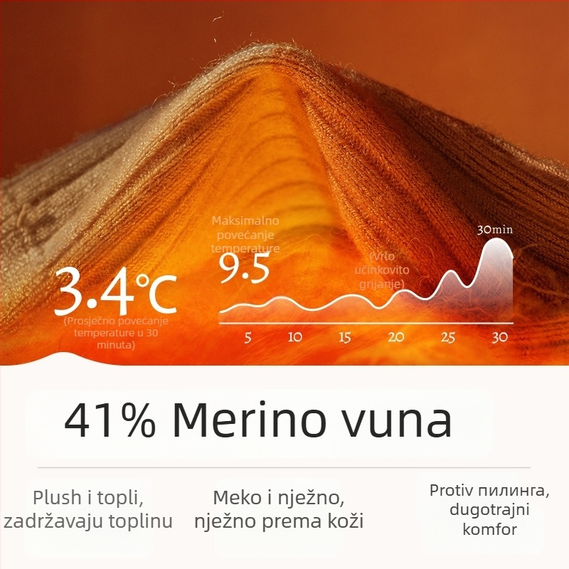 Dječje čarape od Merino vune, debeli, do srednjeg lista, zima, 41,3% Merino vuna