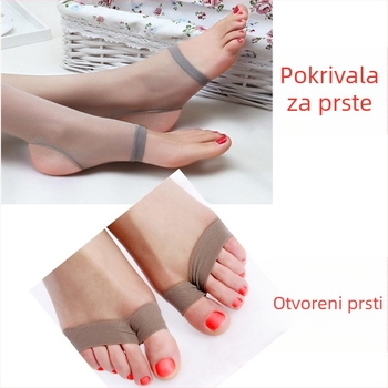 Čarape s otvorenim međunožjem, ultra tanke 5D, jednofarbni uzorak, smjesa elastana