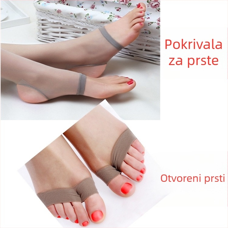 Čarape s otvorenim međunožjem, ultra tanke 5D, jednofarbni uzorak, smjesa elastana