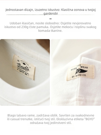 Muška majica s dugim rukavima, slobodan kroj, japanski retro stil, 100% pamuk, brushed unutarnji sloj