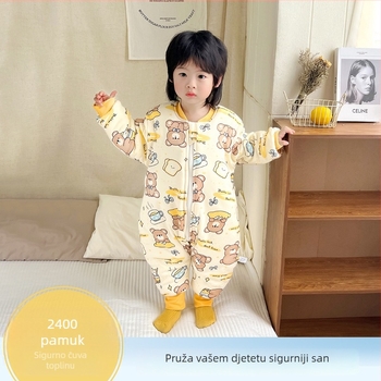 Dječja zimska vreća za spavanje, pamukasta tkanina, Space Cotton punilo, crtani lik, za uzrast 3–8 godina (visina 100–140 cm)