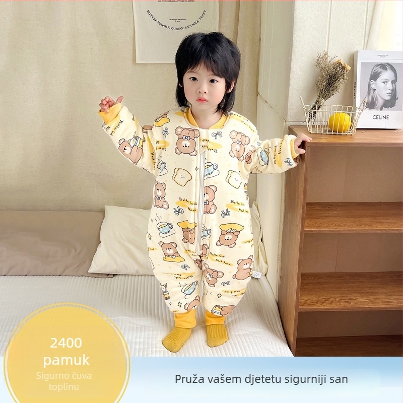 Dječja zimska vreća za spavanje, pamukasta tkanina, Space Cotton punilo, crtani lik, za uzrast 3–8 godina (visina 100–140 cm)