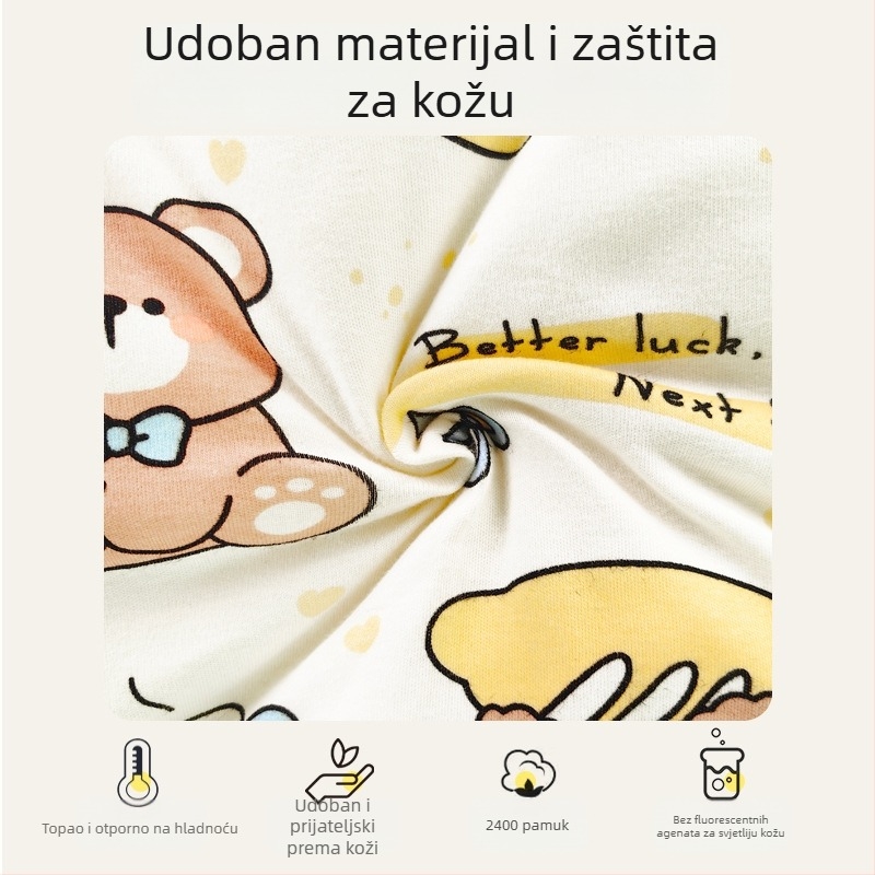 Dječja zimska vreća za spavanje, pamukasta tkanina, Space Cotton punilo, crtani lik, za uzrast 3–8 godina (visina 100–140 cm)