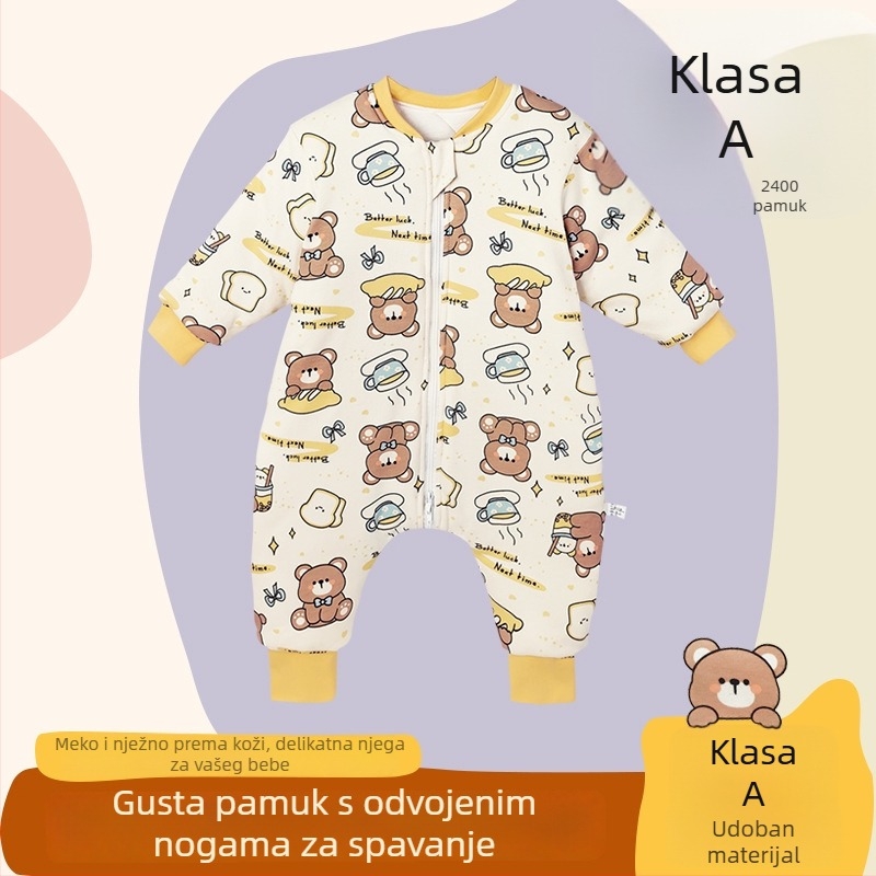 Dječja zimska vreća za spavanje, pamukasta tkanina, Space Cotton punilo, crtani lik, za uzrast 3–8 godina (visina 100–140 cm)