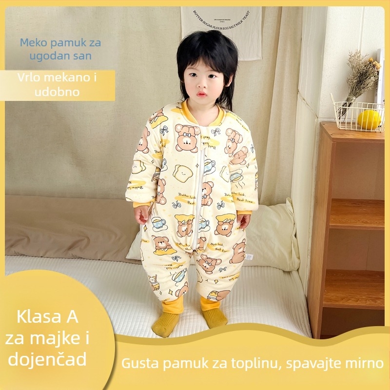 Dječja zimska vreća za spavanje, pamukasta tkanina, Space Cotton punilo, crtani lik, za uzrast 3–8 godina (visina 100–140 cm)