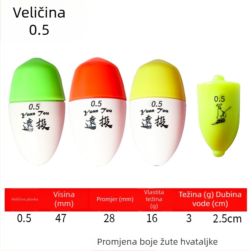 Plastični ribolovni drift buoy za dugačke bacanja u morskom ribolovu, svijetleći