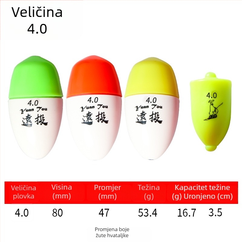 Plastični ribolovni drift buoy za dugačke bacanja u morskom ribolovu, svijetleći