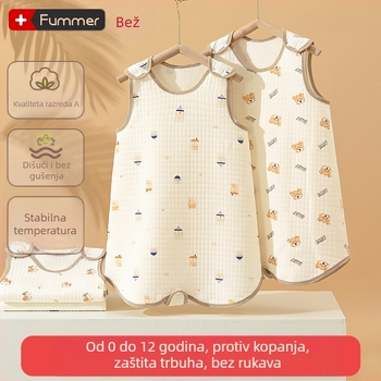 Spavaća vreća za bebe i djecu, bez rukava, vestni stil, zaštita trbuha, za klimatizirane sobe, sve sezone