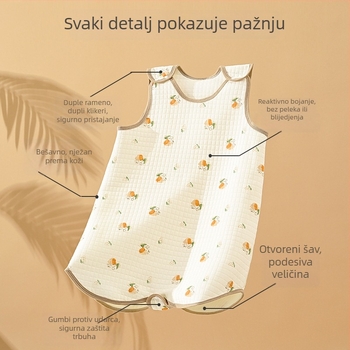 Spavaća vreća za bebe i djecu, bez rukava, vestni stil, zaštita trbuha, za klimatizirane sobe, sve sezone