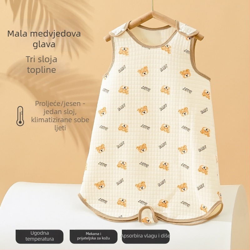 Spavaća vreća za bebe i djecu, bez rukava, vestni stil, zaštita trbuha, za klimatizirane sobe, sve sezone