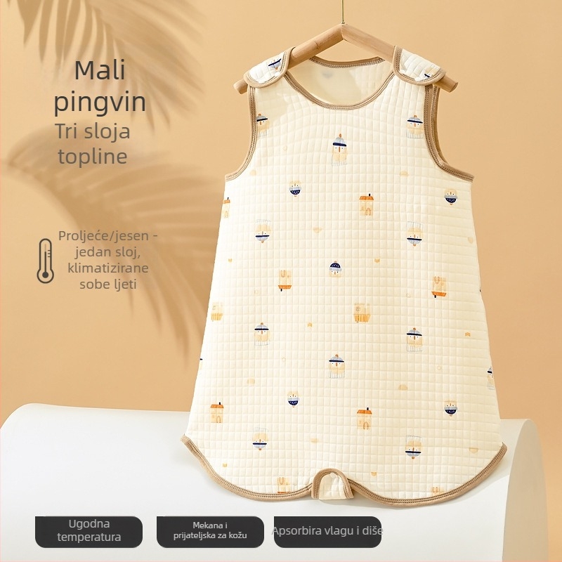 Spavaća vreća za bebe i djecu, bez rukava, vestni stil, zaštita trbuha, za klimatizirane sobe, sve sezone