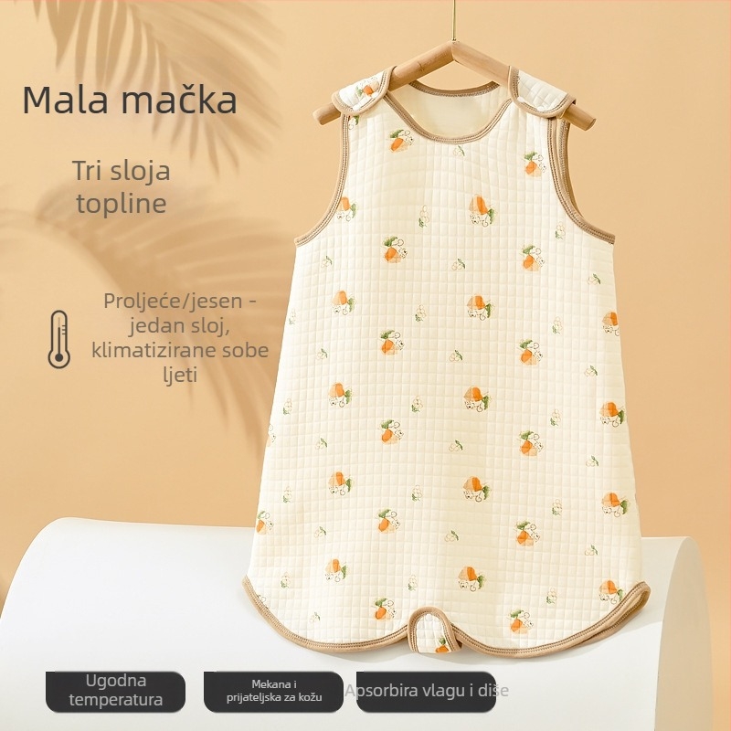 Spavaća vreća za bebe i djecu, bez rukava, vestni stil, zaštita trbuha, za klimatizirane sobe, sve sezone