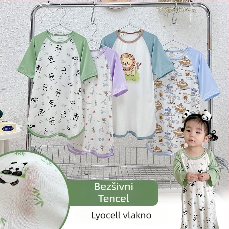 Dječje pidžame od modala s Tencelom, crtani uzorak, 0-3 godine, ljeto