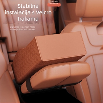 Kožna podložka za povećanje naslona za ruku u automobilu, univerzalna kutija za pohranu s pretincem za maramice, Green fruit marka