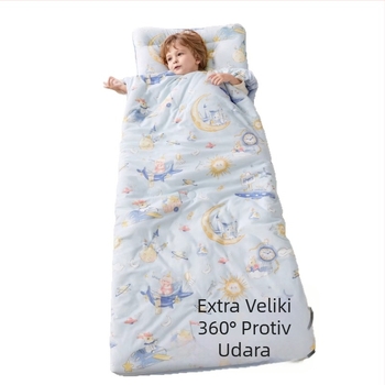 Bebina spavaća vreća s zaštitom od kikova, jesen-zima, Crystal Velvet tkanina, nadjev 80% poliester, 20% viskoza, prilagodljiv, sladak stil