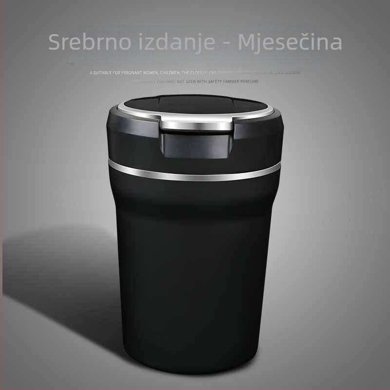 Auto pepeljara s keramičkom unutarnjom vloškom i poklopcem lampe, višefunkcionalna, za automobil i dom, Jiafeng marka, model keramična vložka, težina 400 g
