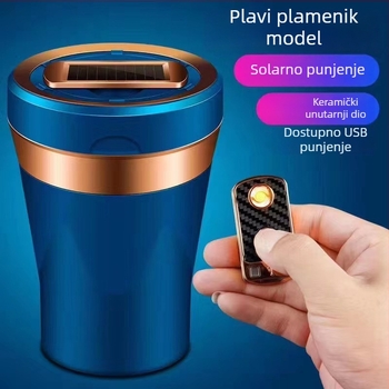 Auto pepeljara, visi na zračnom izljevu, s poklopcem i LED svjetlom, universalno; keramika; model 290; težina 280 g; lijevanje