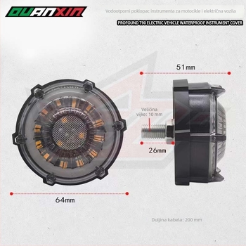 Univerzalna LED signalizacija za motocikl i električno vozilo – okrugli dizajn, 12V, LED, višebojna (bijela/plava/crvena), trajanje 30.000 sati