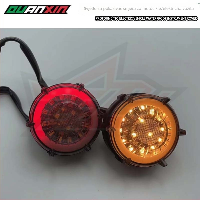 Univerzalna LED signalizacija za motocikl i električno vozilo – okrugli dizajn, 12V, LED, višebojna (bijela/plava/crvena), trajanje 30.000 sati