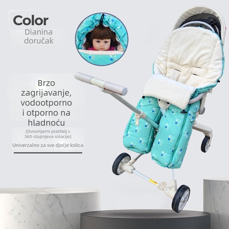 Spavaća vreća za bebe i malu djecu s zaštitnim pokrovima za stopala, debela izolacija, podstava od koralnog fleecea, punjenje šupljom pamukom, za jesen-zimu