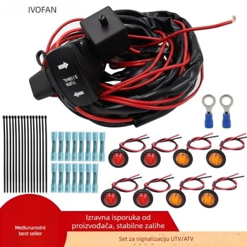 Kabelski komplet za svjetla za signalizaciju ATV/UTV s reléom, LED svjetlom i rocker prekidačem — CP-3026, 30W, 12V