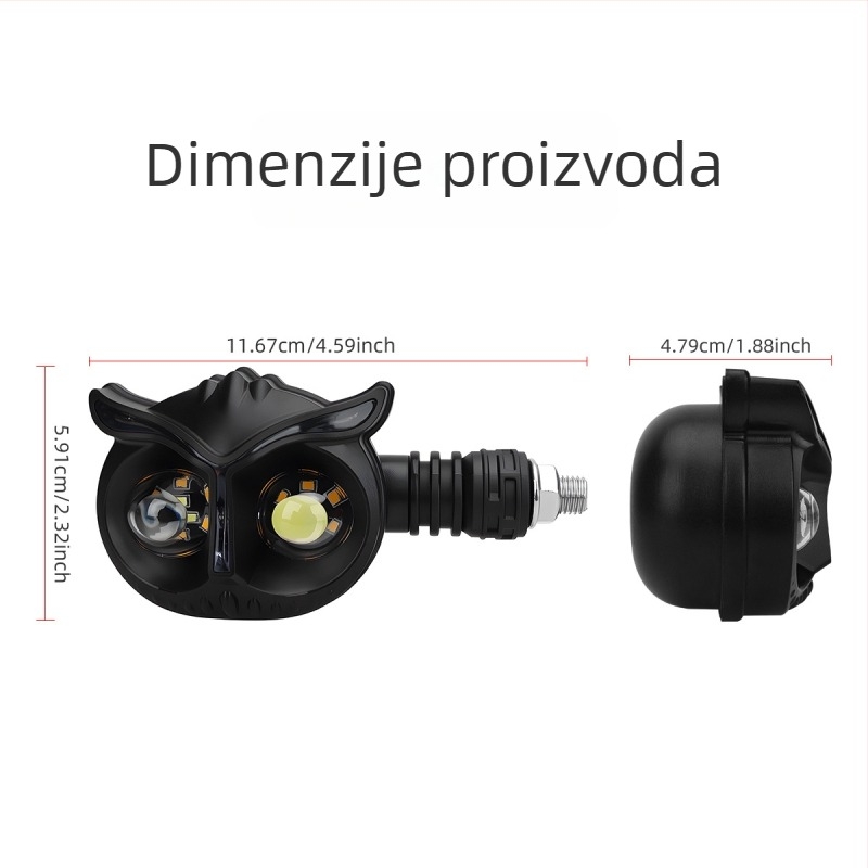 LED signalno svjetlo za 12V vozila, dvostruki LED, univerzalna kompatibilnost, kućište od akrila/ABS-a, vijek trajanja 50.000 sati