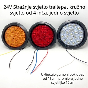 LED stražnje svjetlo za prikolicu, CIMC model, vodootporno, visoka svjetlina, okrugli oblik.