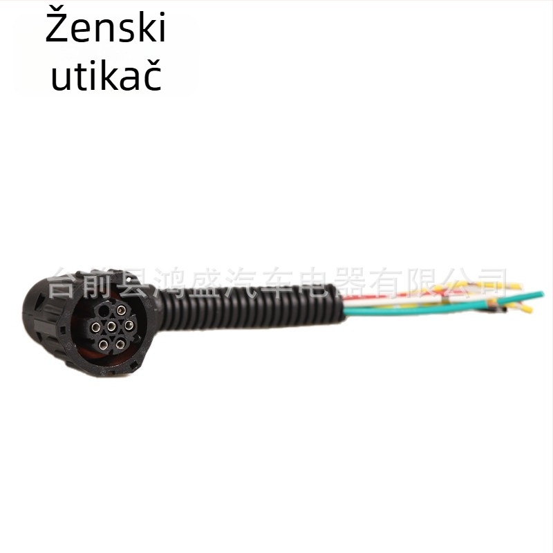 Univerzalni priključak stražnjeg svjetla kamiona, 7-pinski ženski priključak, kabelski snop, 24V, 10W