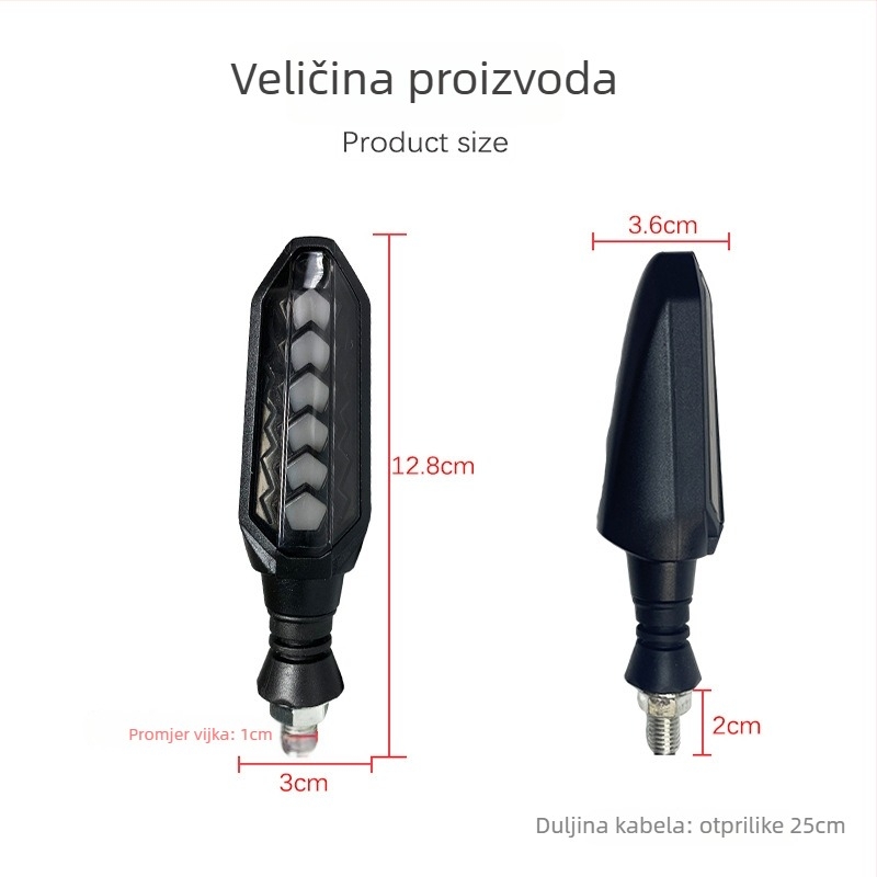 LED signalizator za motocikle, univerzalno 12V, model CC-035, ABS kućište, s pulsirajućim i skenirajućim svjetlom