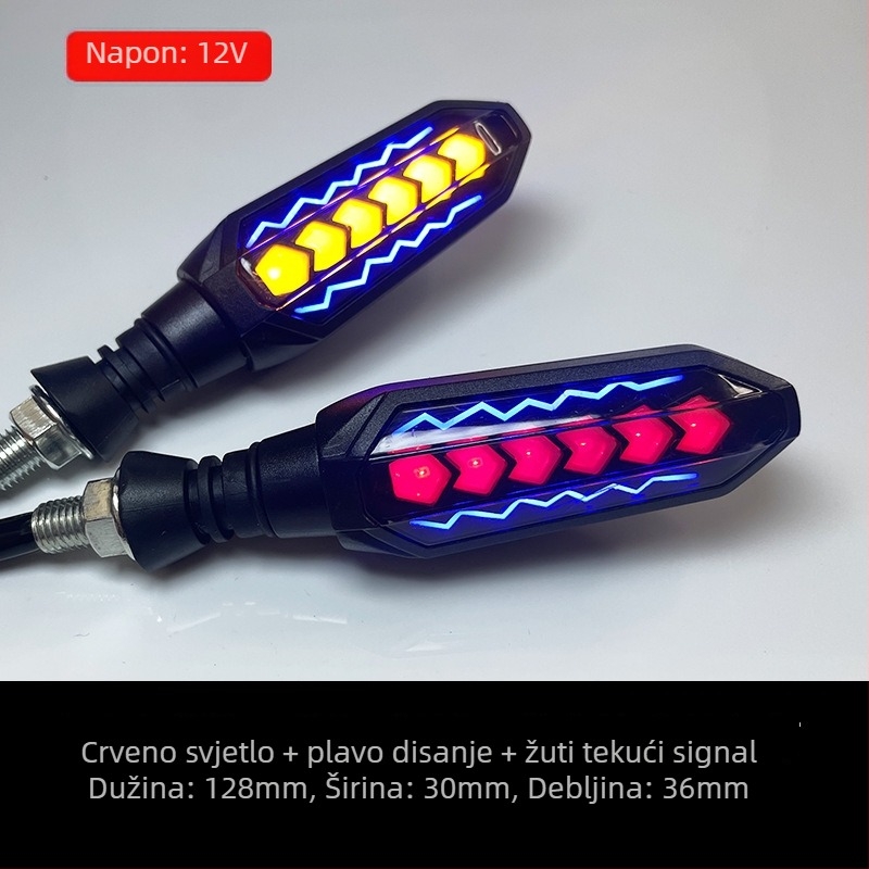 LED signalizator za motocikle, univerzalno 12V, model CC-035, ABS kućište, s pulsirajućim i skenirajućim svjetlom