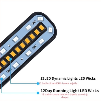 Indikator smjera za motocikl, 24 LED, sekvencijski prikaz, 12V DC, 2835SMD, ABS+PC, Model A-035
