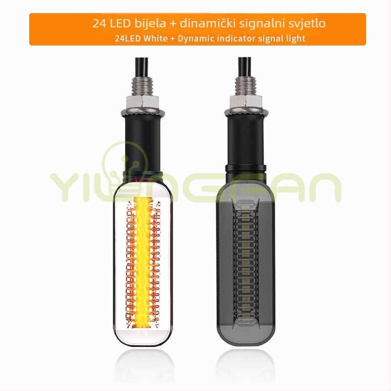 Indikator smjera za motocikl, 24 LED, sekvencijski prikaz, 12V DC, 2835SMD, ABS+PC, Model A-035