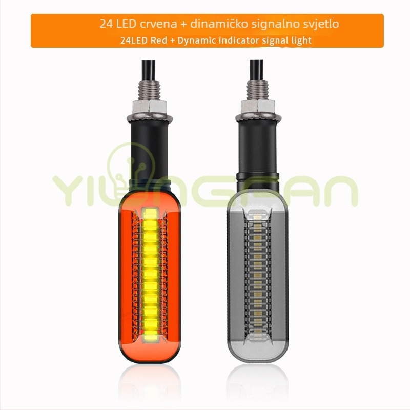 Indikator smjera za motocikl, 24 LED, sekvencijski prikaz, 12V DC, 2835SMD, ABS+PC, Model A-035