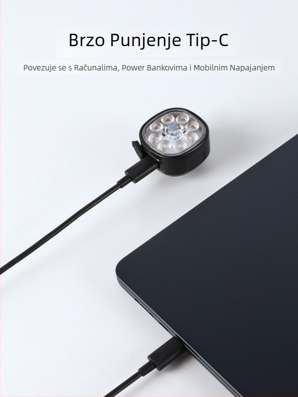 Set svjetala za bicikl: prednje i stražnje, vodootporan dizajn, Type-C punjenje, LED visoke svjetline, za planinske i cestovne bicikle