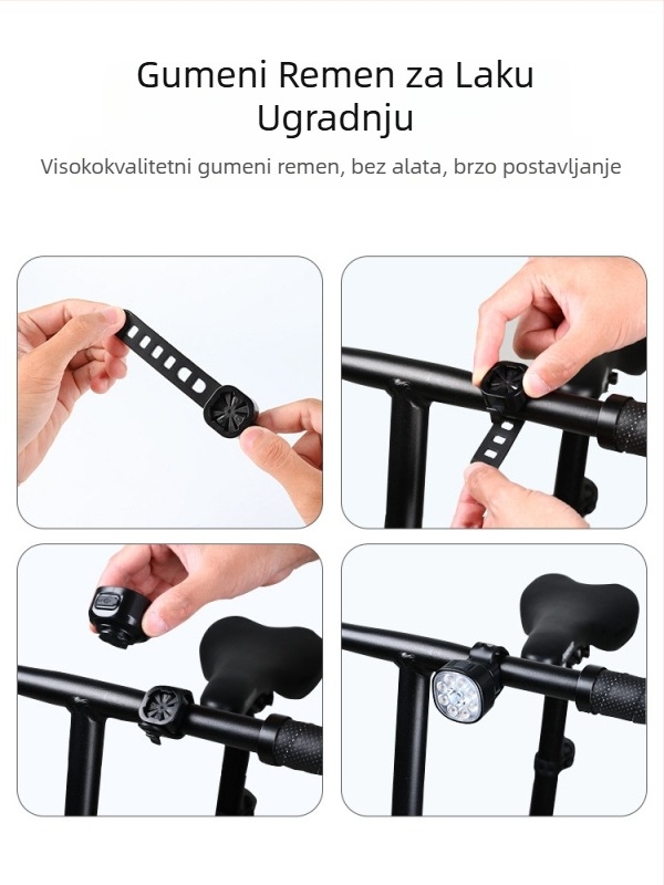 Set svjetala za bicikl: prednje i stražnje, vodootporan dizajn, Type-C punjenje, LED visoke svjetline, za planinske i cestovne bicikle