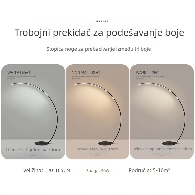 Stajaća LED lampa, nordijskog stila, sjenilo od željeza, raspon osvjetljenja 10–15 m², 220V