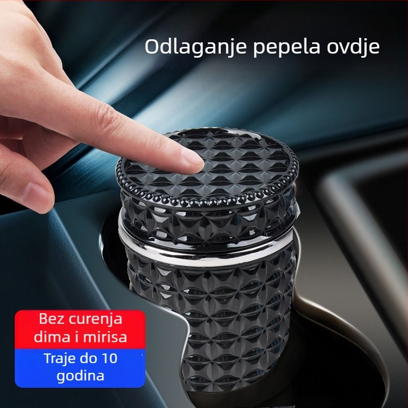 Automobilska pepeljara s poklopcem, metal, model 013, graviranje