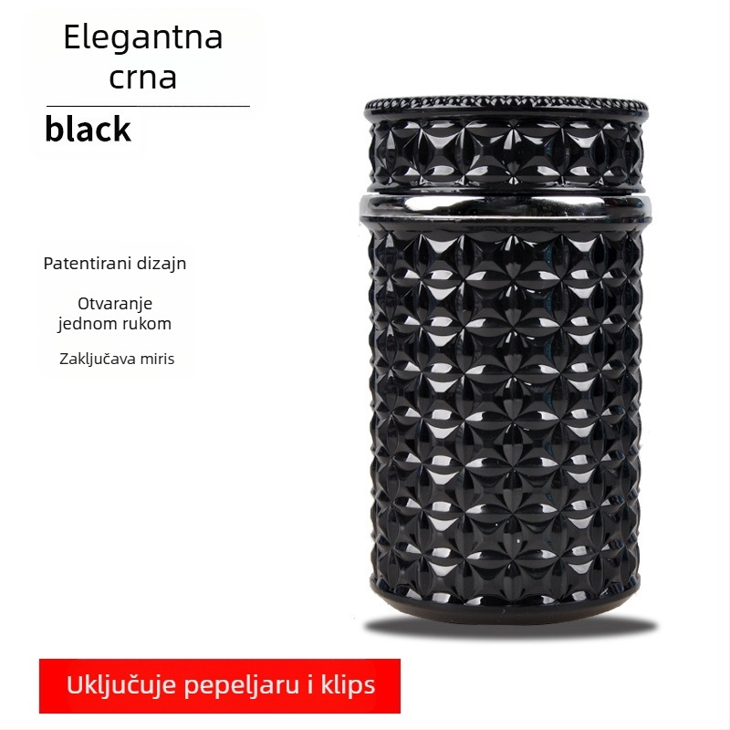 Automobilska pepeljara s poklopcem, metal, model 013, graviranje