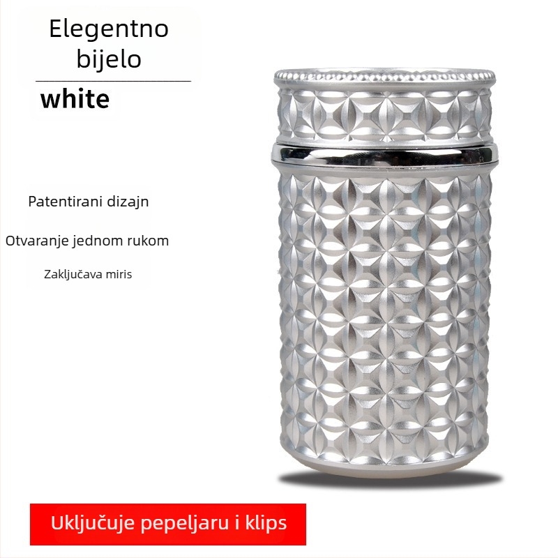 Automobilska pepeljara s poklopcem, metal, model 013, graviranje