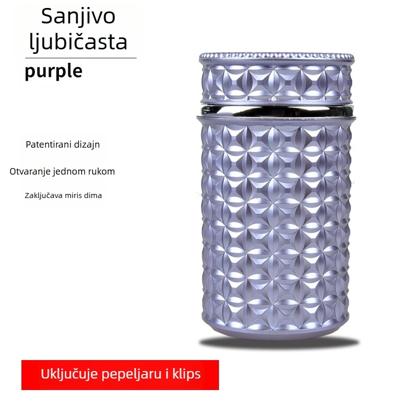 Automobilska pepeljara s poklopcem, metal, model 013, graviranje