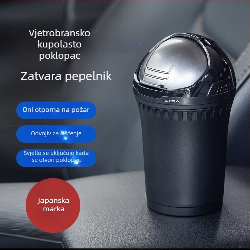 Pepeljara za auto s LED HY-412, marka YAC – višenamjenski kreativni dizajn
