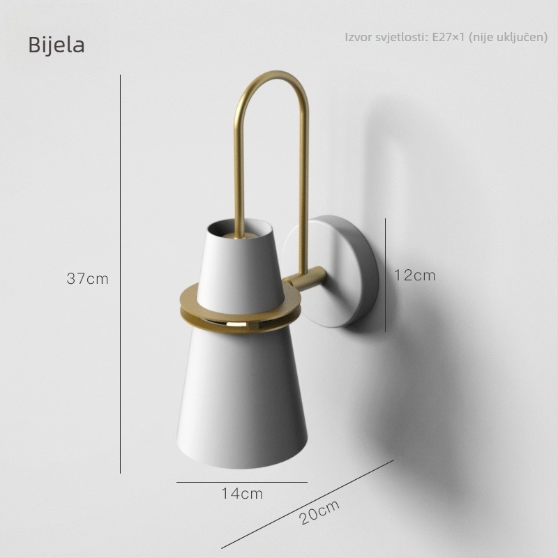 Area Pond zidna svjetiljka - sjenilo od željeza, kućište od željeza, LED svjetlo, 220V, moderni minimalistički dizajn s motivom roga