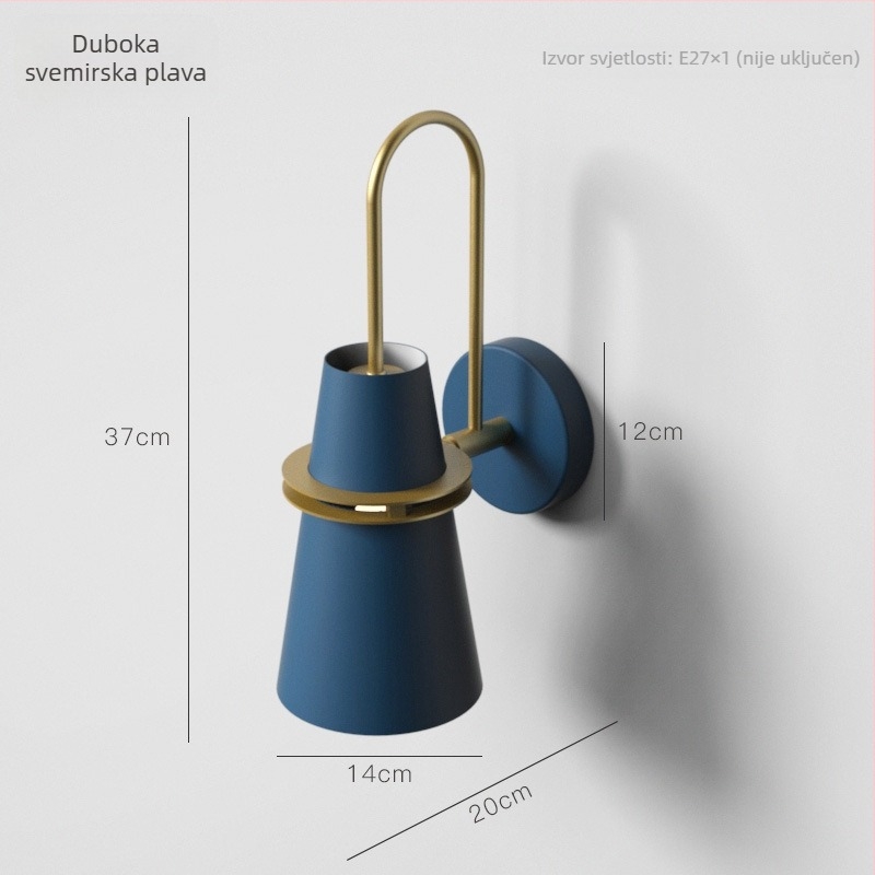 Area Pond zidna svjetiljka - sjenilo od željeza, kućište od željeza, LED svjetlo, 220V, moderni minimalistički dizajn s motivom roga
