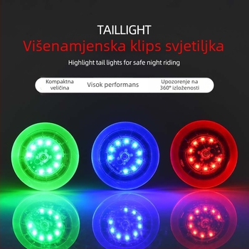 Stražnje svjetlo za biciklističku kacigu sa stezaljkom i remenom za vožnju na otvorenom – robna marka Fire Wolf, licencirana privatna robna marka, dostupna personalizacija.