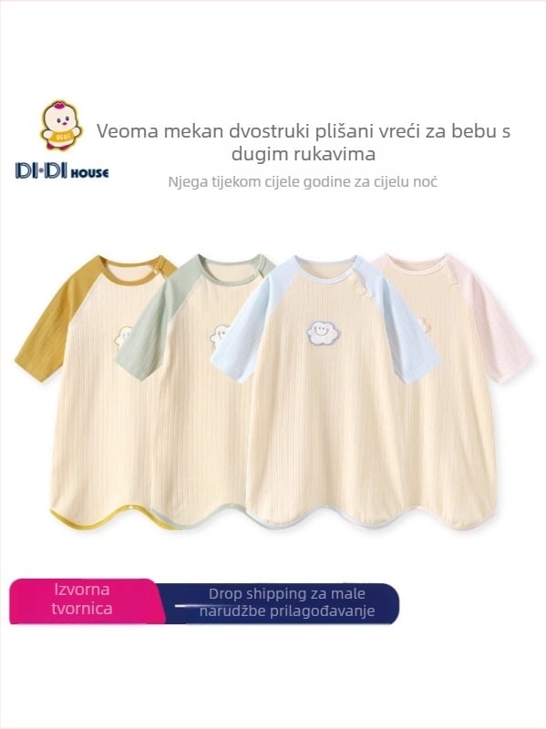 Spavaća vreća za bebe i djecu (vanjska tkanina: bambusovo vlakno; podstava: pamuk; punilo: 100% pamuk; upija vlagu; pogodno za sve sezone)