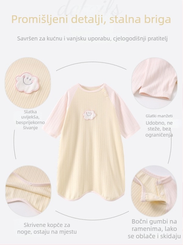 Spavaća vreća za bebe i djecu (vanjska tkanina: bambusovo vlakno; podstava: pamuk; punilo: 100% pamuk; upija vlagu; pogodno za sve sezone)