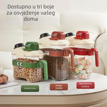 Kontejner za hranu za kućne ljubimce — zapečaćen, otporan na vlagu, plastičan, 1600 ml, za mačke i pse